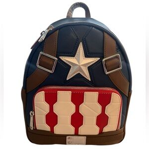 New 2021 Disney Parks Marvel Captain America Loungefly Backpack